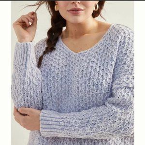 Anthropologie Pilcro Christian V-Neck Sweater in Lavender Size Large